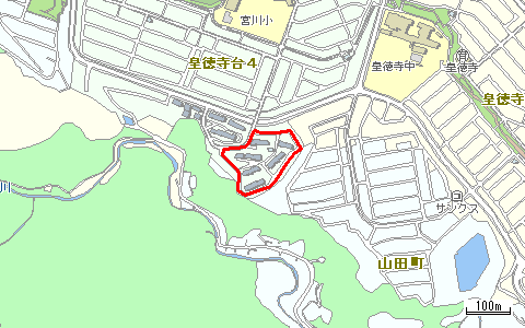 皇徳寺住宅(第二)位置図