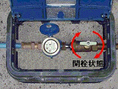 レバー式止水栓の写真