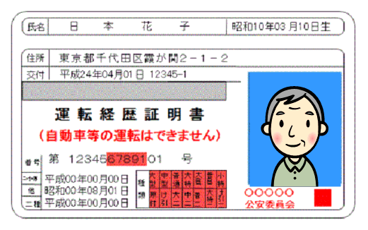 運転経歴証明書のイメージ