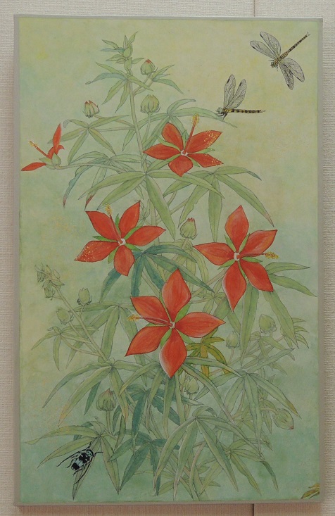 市薗まさ子「夏の花（モミジアオイ）」