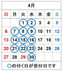 令和7年4月の受付日です。
