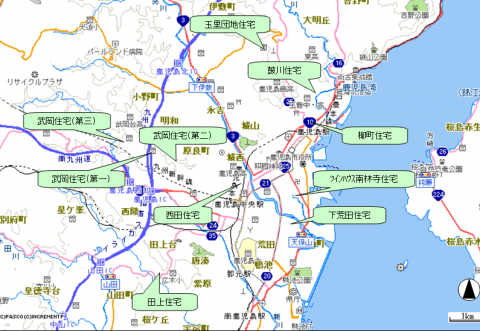 中央地区住宅位置図