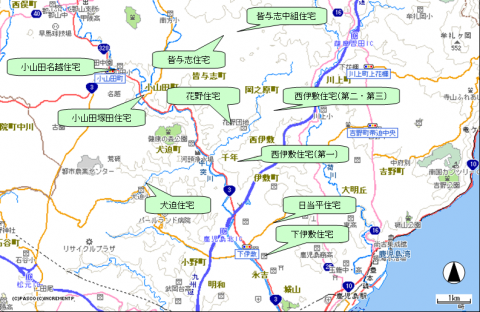 伊敷地区住宅位置図