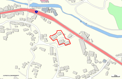 小山田名越住宅位置図