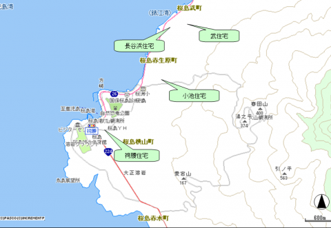 桜島地区住宅位置図(中)