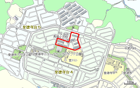 皇徳寺住宅(第一)位置図