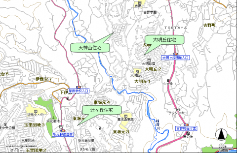 吉野地区住宅位置図