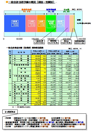 一般会計当初予算の概況（歳出・性質別）