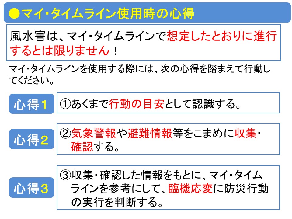 マイ・タイムライン使用時の心得