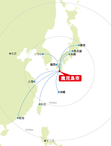 鹿児島市は空の便も豊富です