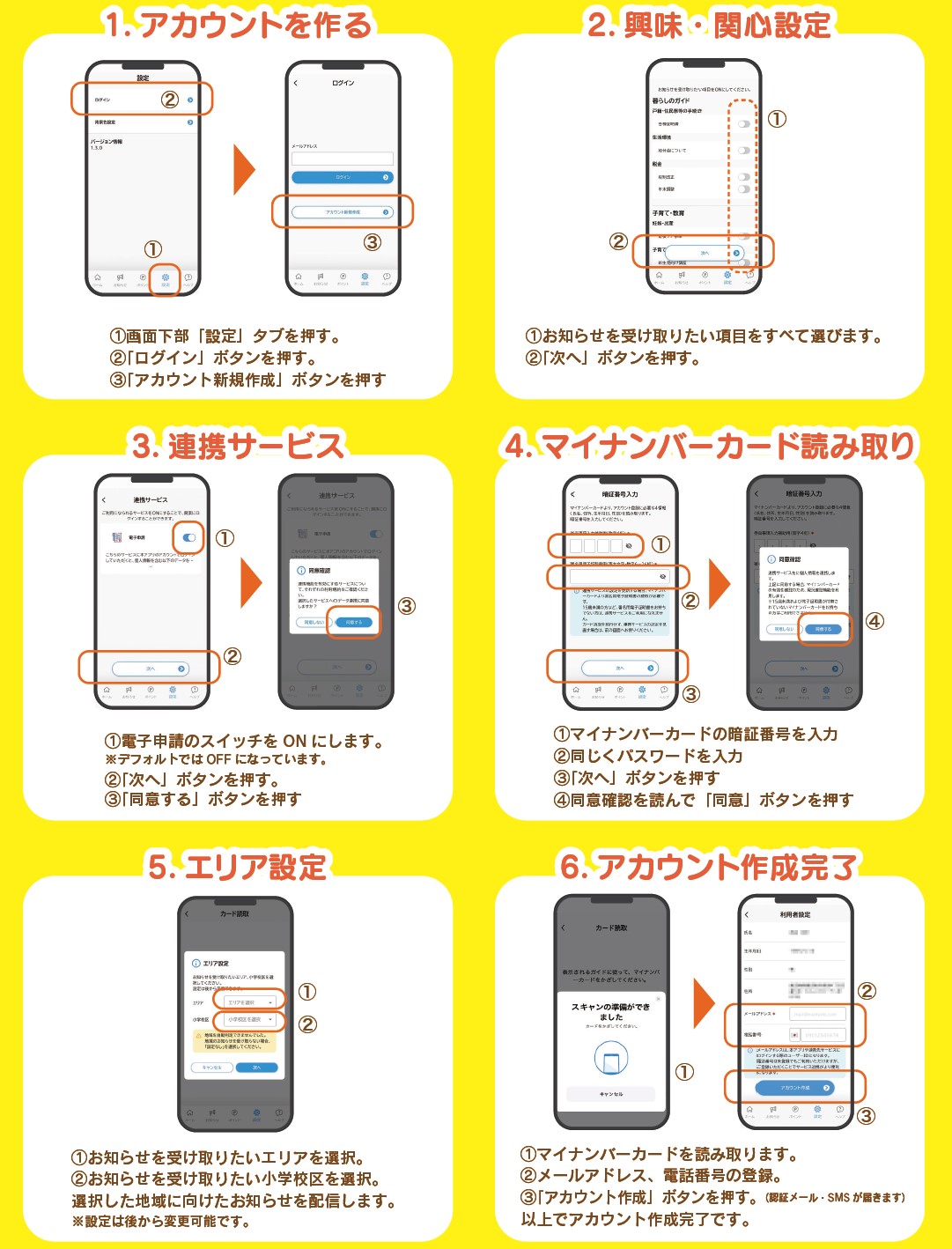 市公式アプリ_アカウント作成方法