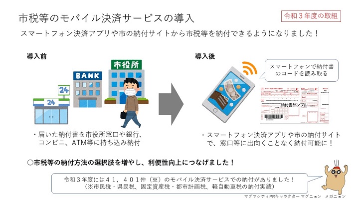 市税等のモバイル決済サービスの導入