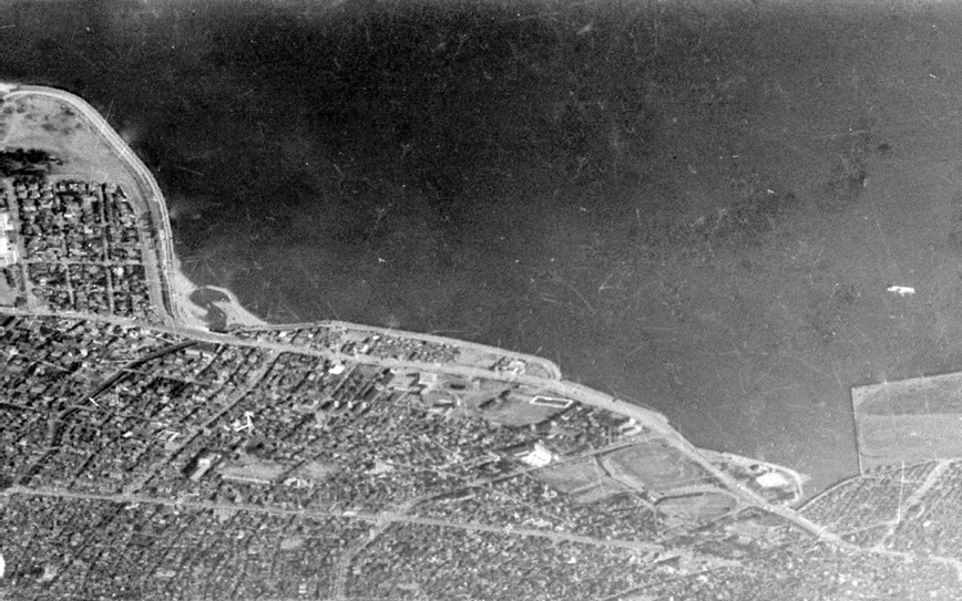 埋立て前の与次郎ヶ浜付近