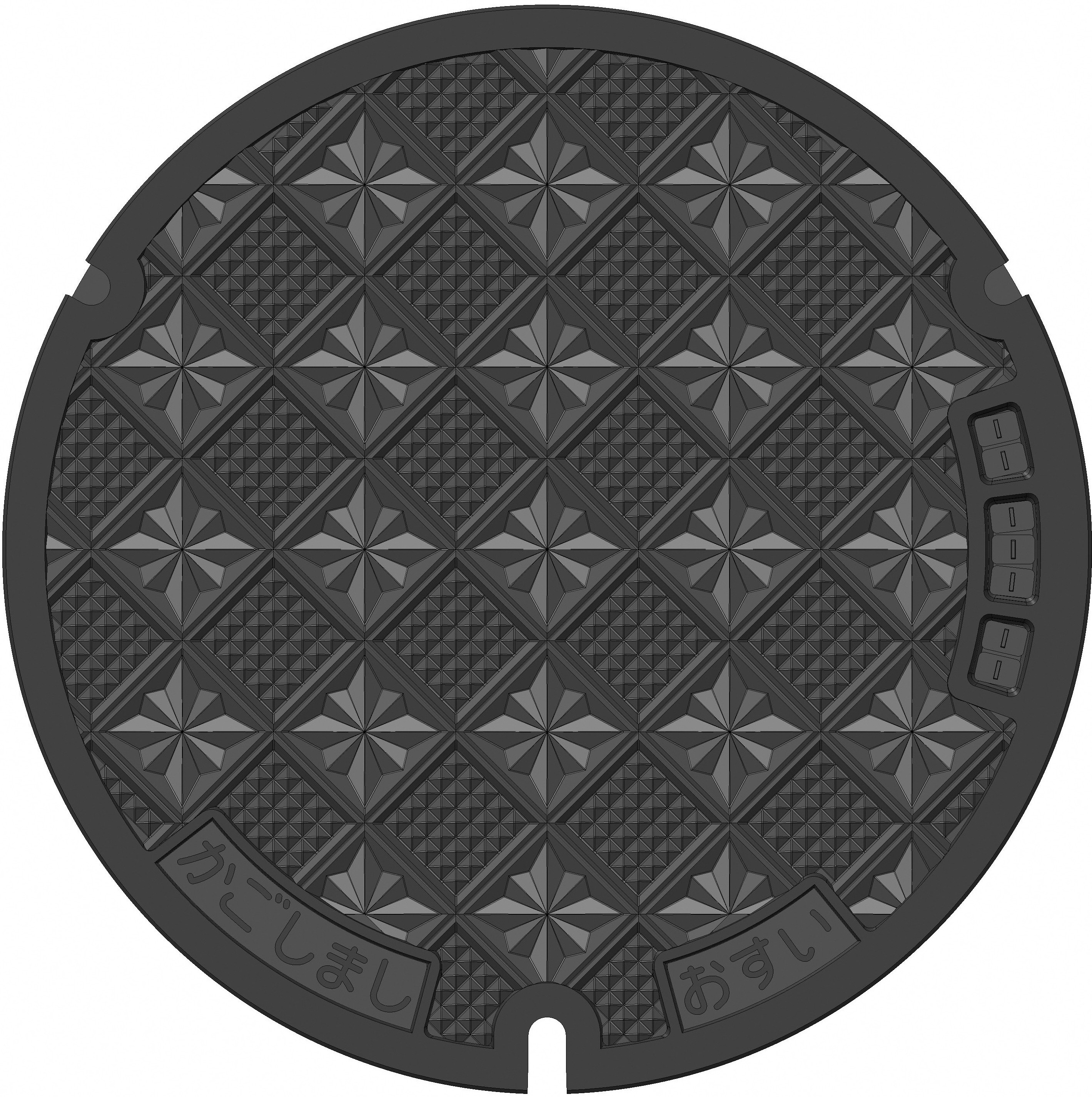 薩摩切子柄マンホール蓋